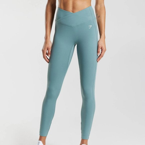 Gymshark Crossover Leggings Thunder Blue New With Tags $50 Retail