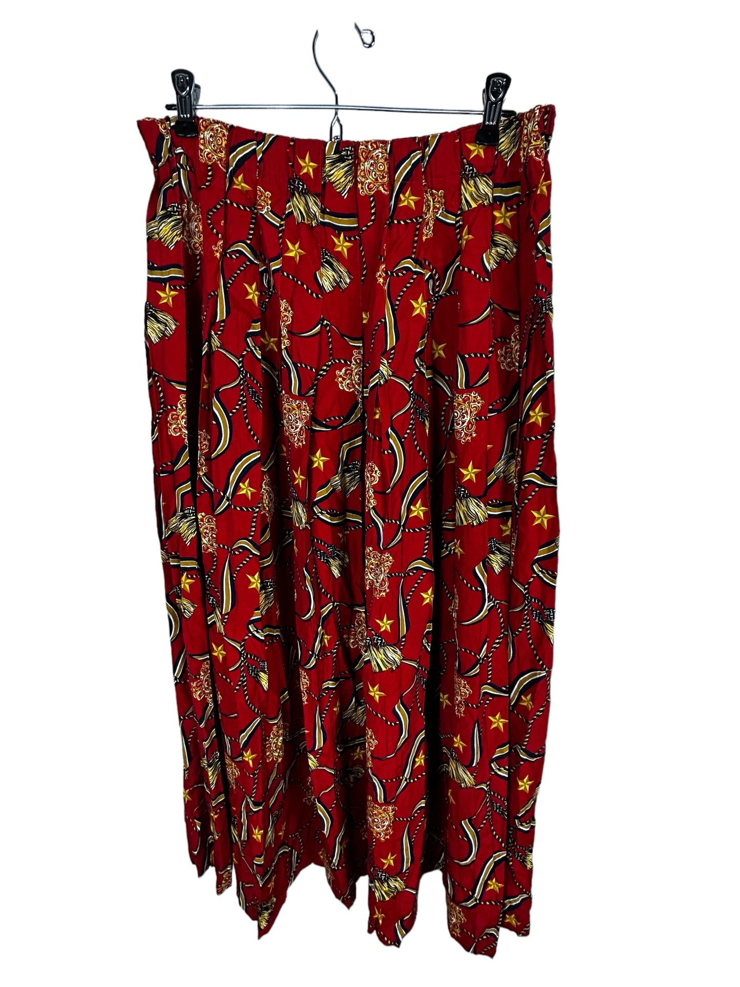 Vintage Marisa Christina Classic Red/Navy/Gold Brocade/Nautical Pleated