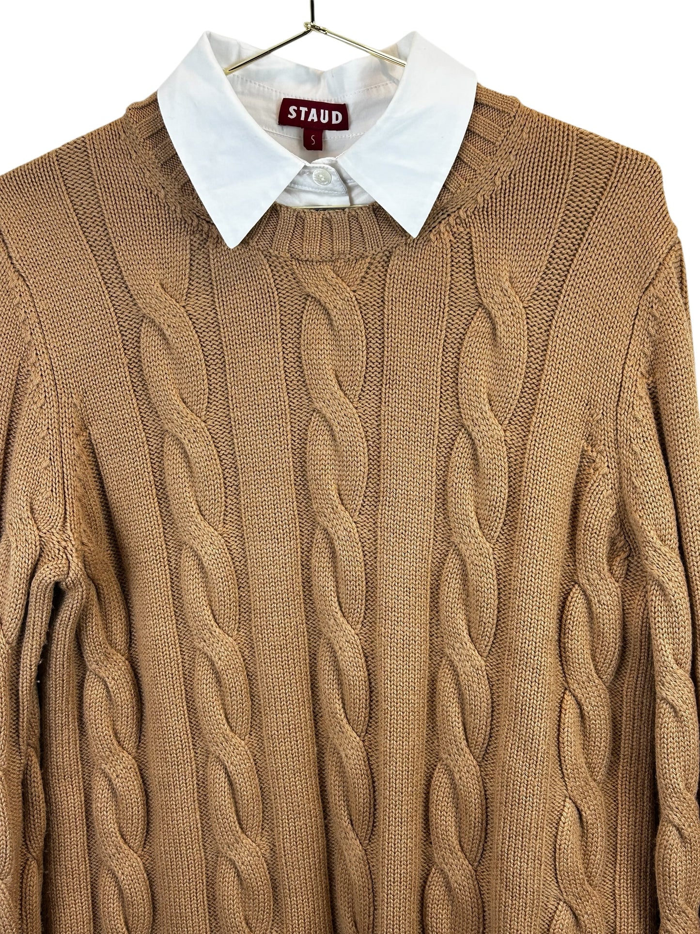 STAUD Aldrin Mixed Media Long Sleeve Sweater Dress
