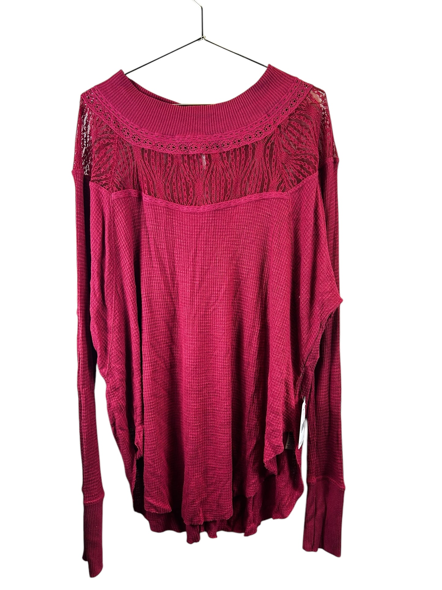 FREE PEOPLE Spring Valley Lace Trim Top, sz medium NWT