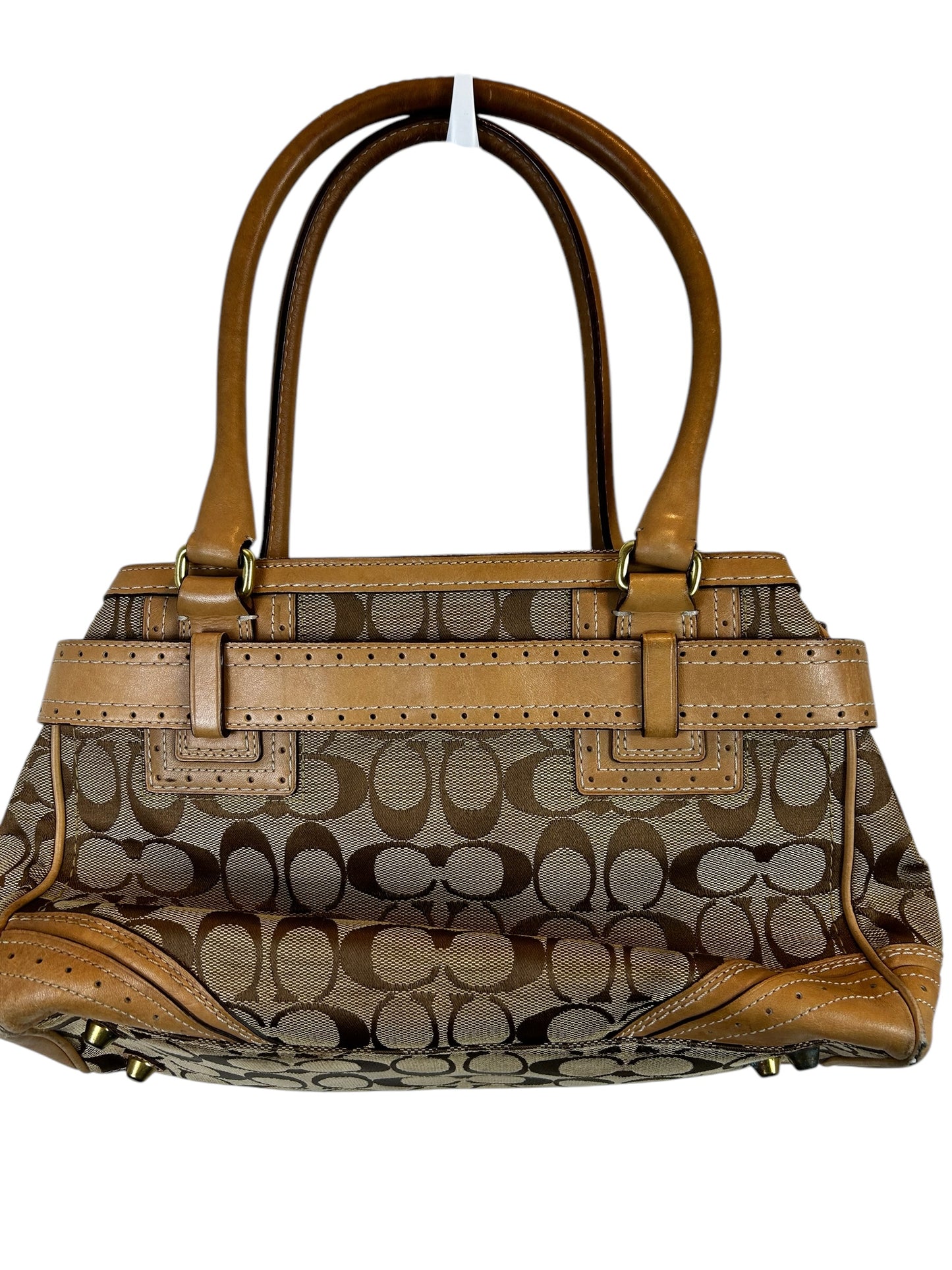 Authentic Coach Monogram Brown Camel Satchel