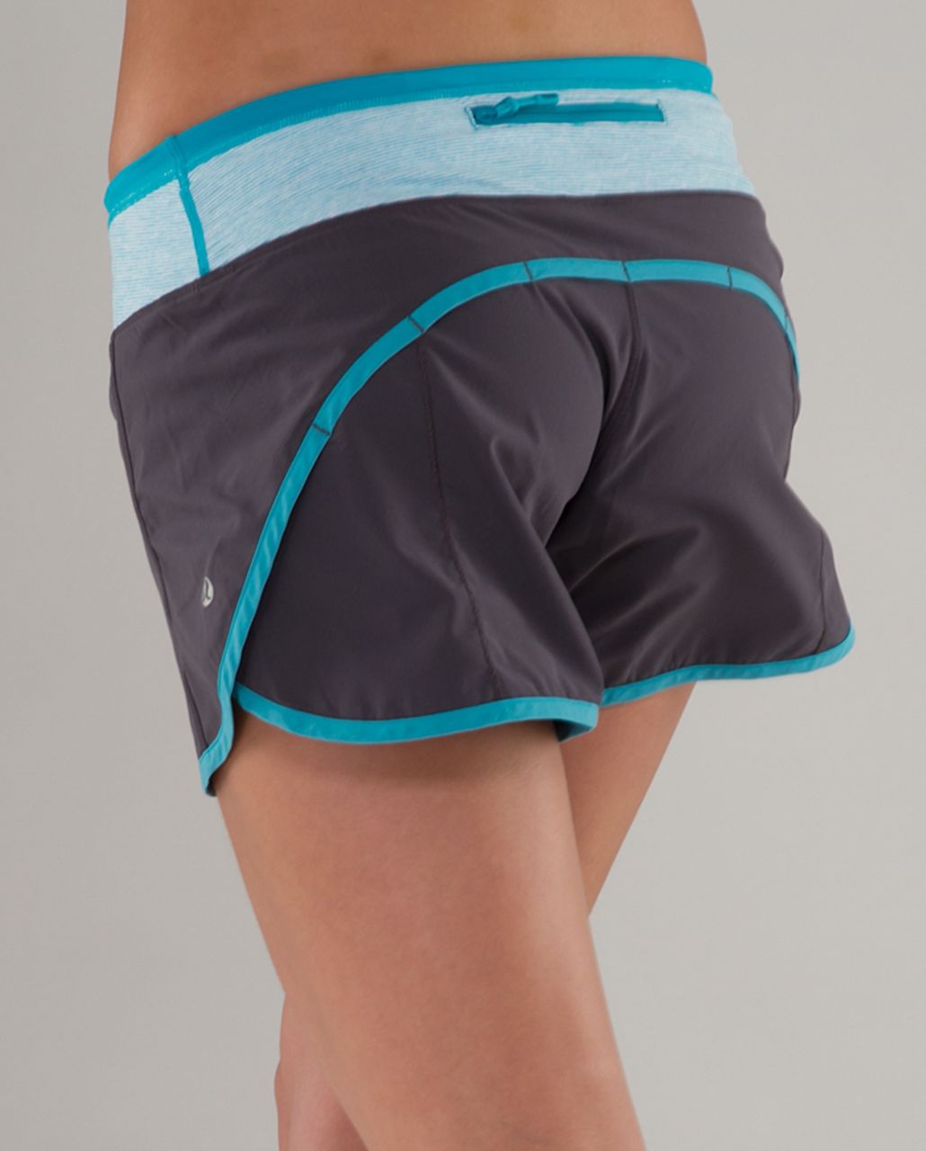 Lululemon Turbo Run Short Coal / Surge Wee Stripe / Surge womens workout size 4