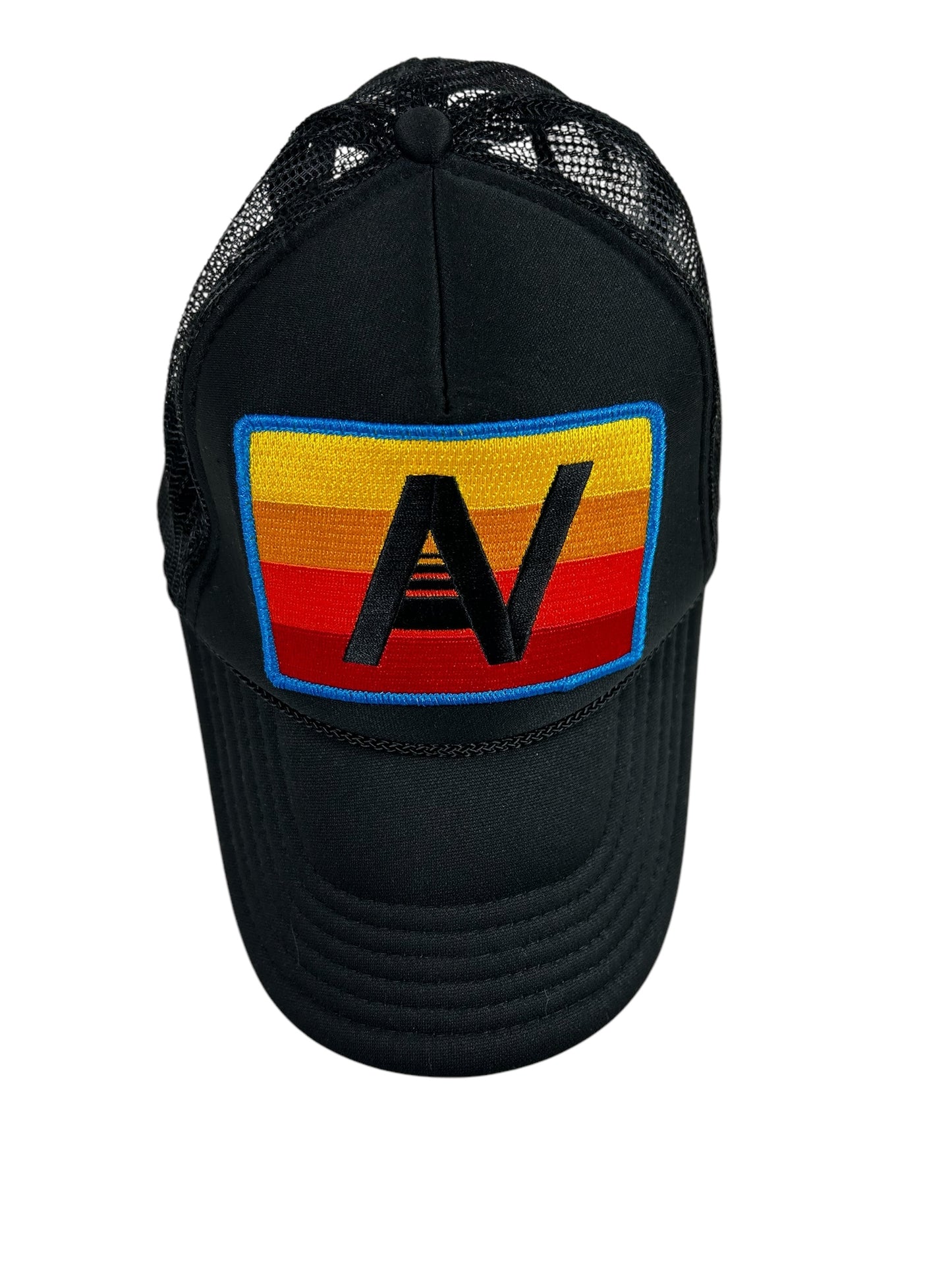 Aviator Nation LOGO RAINBOW VINTAGE TRUCKER HAT- Black