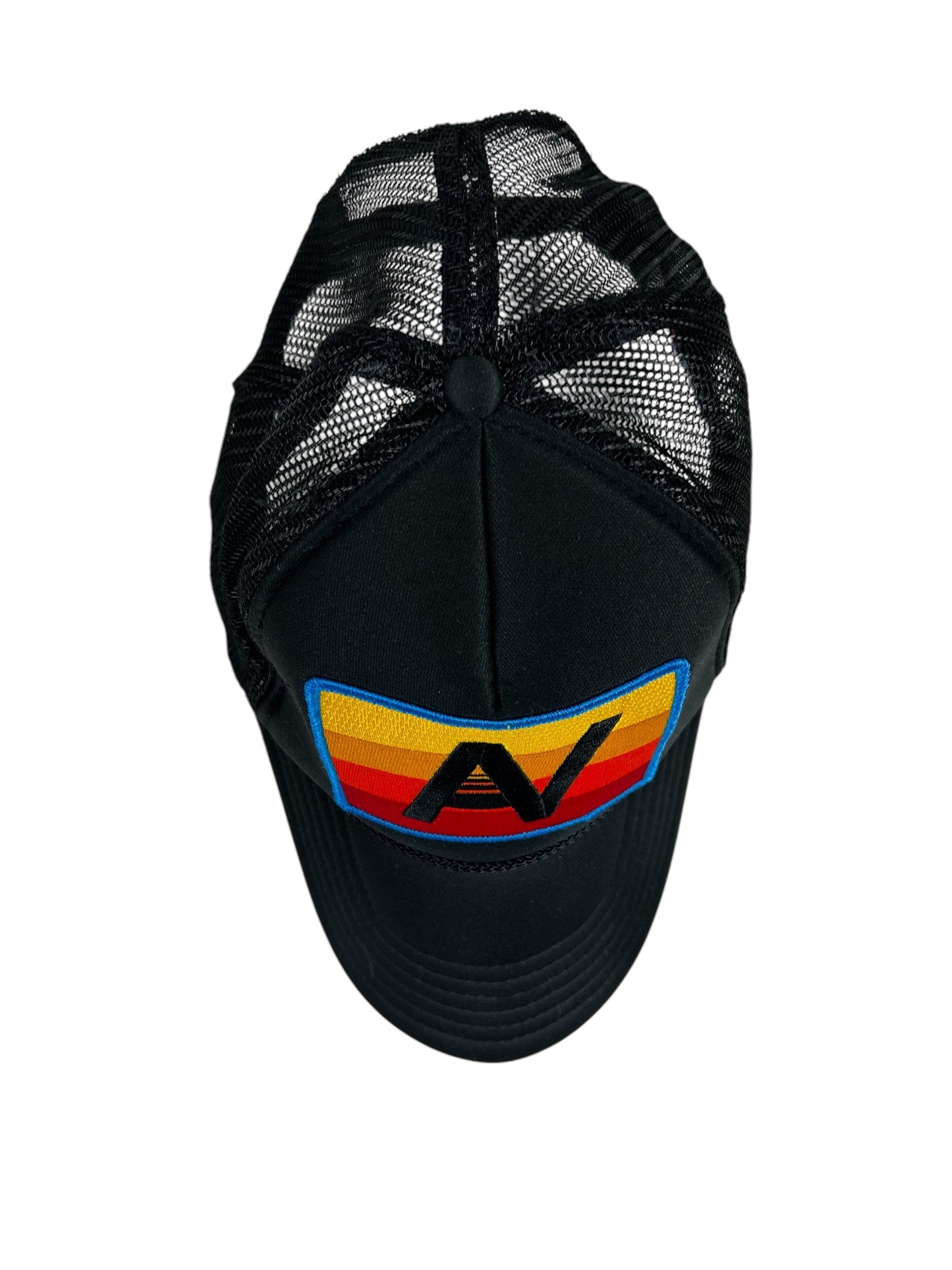 Aviator Nation LOGO RAINBOW VINTAGE TRUCKER HAT- Black