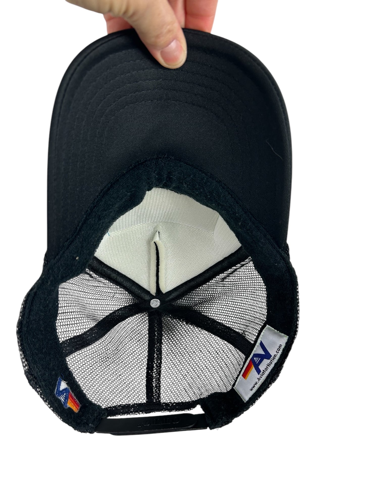 Aviator Nation LOGO RAINBOW VINTAGE TRUCKER HAT- Black