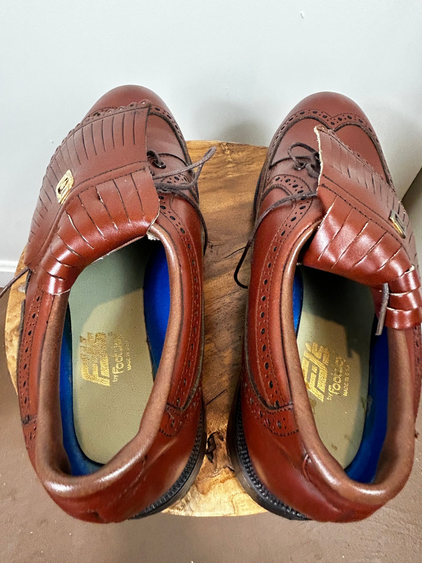 FootJoy Size 8 1/2 Brown Golf Shoe Wing Tip Leather Kiltie 59162