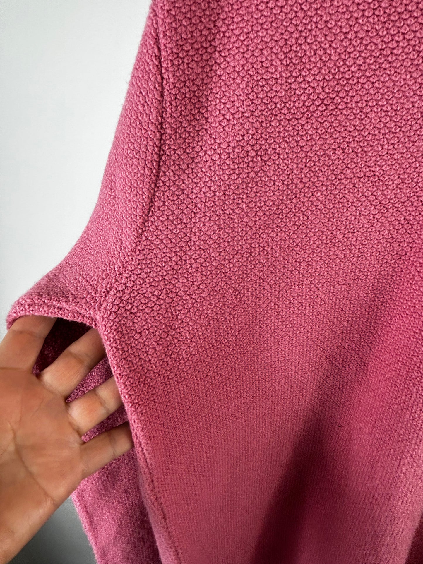 Vintage Christian Dior Sweater Mauve Pink V-Neck Pullover Logo Women's