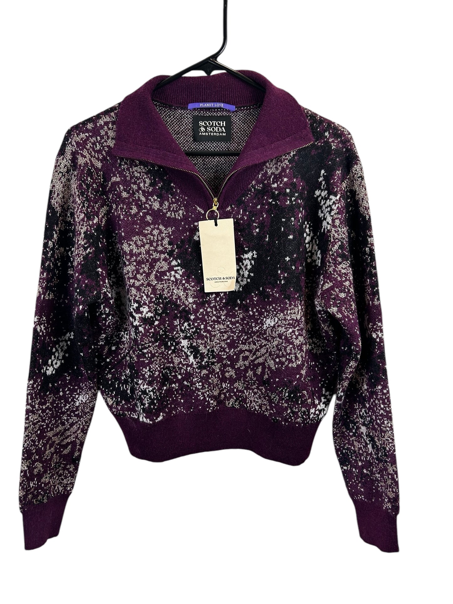 Scotch & Soda Half-Zip Jacquard Sweater new size small