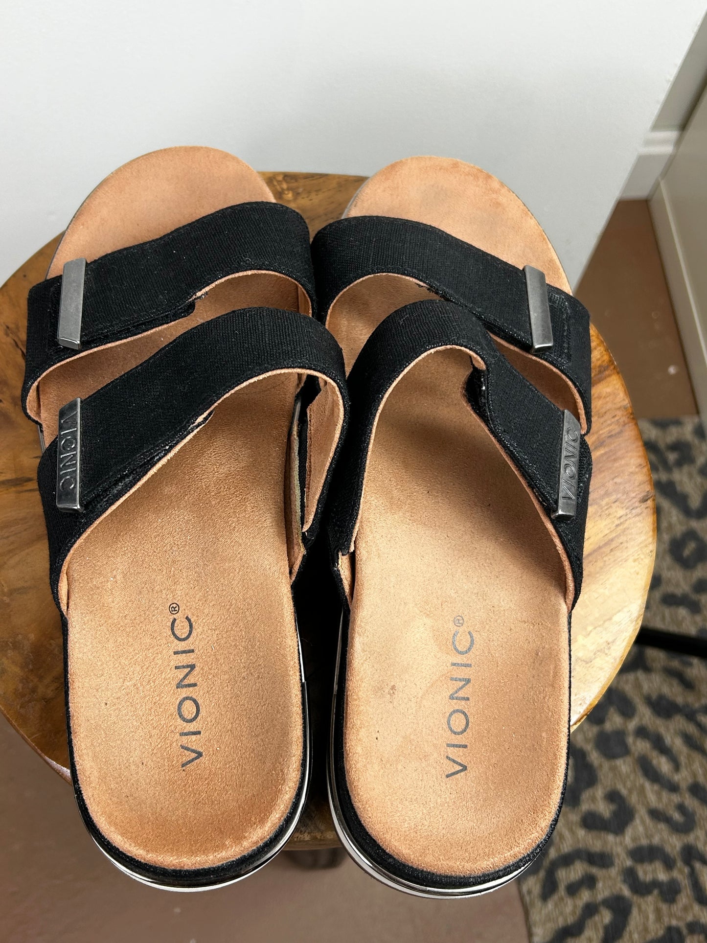 VIONIC WOMEN'S BRANDIE FLATFORM SANDAL BLACK SZ 9