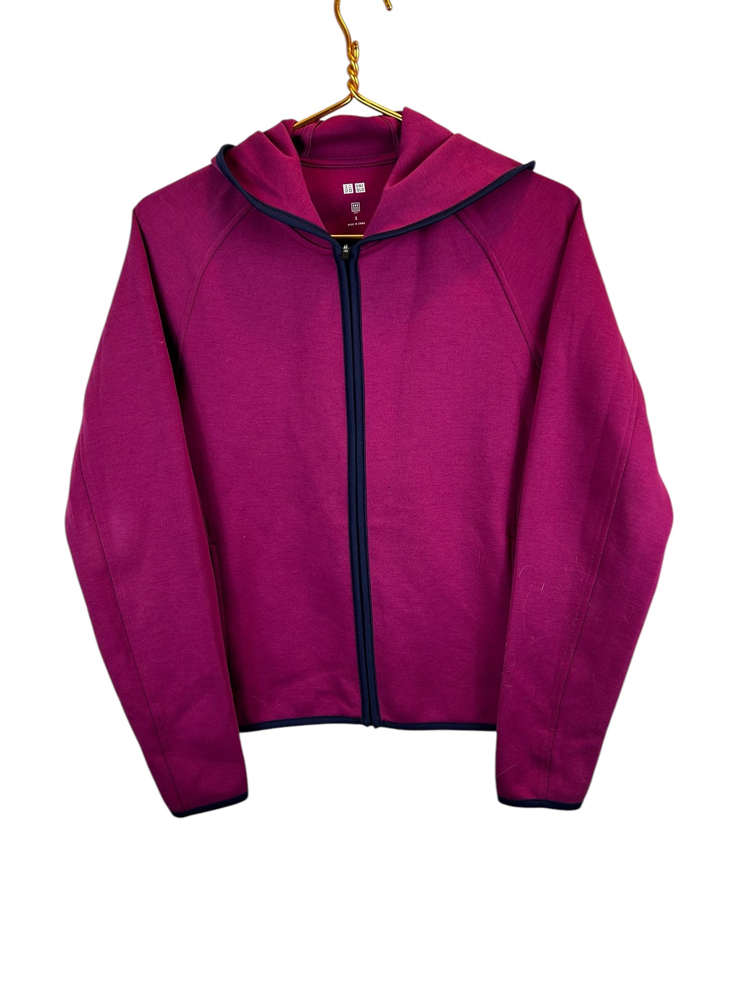 Uniqlo Fuschia Pink Full Zip Up Athleisure Hoodie