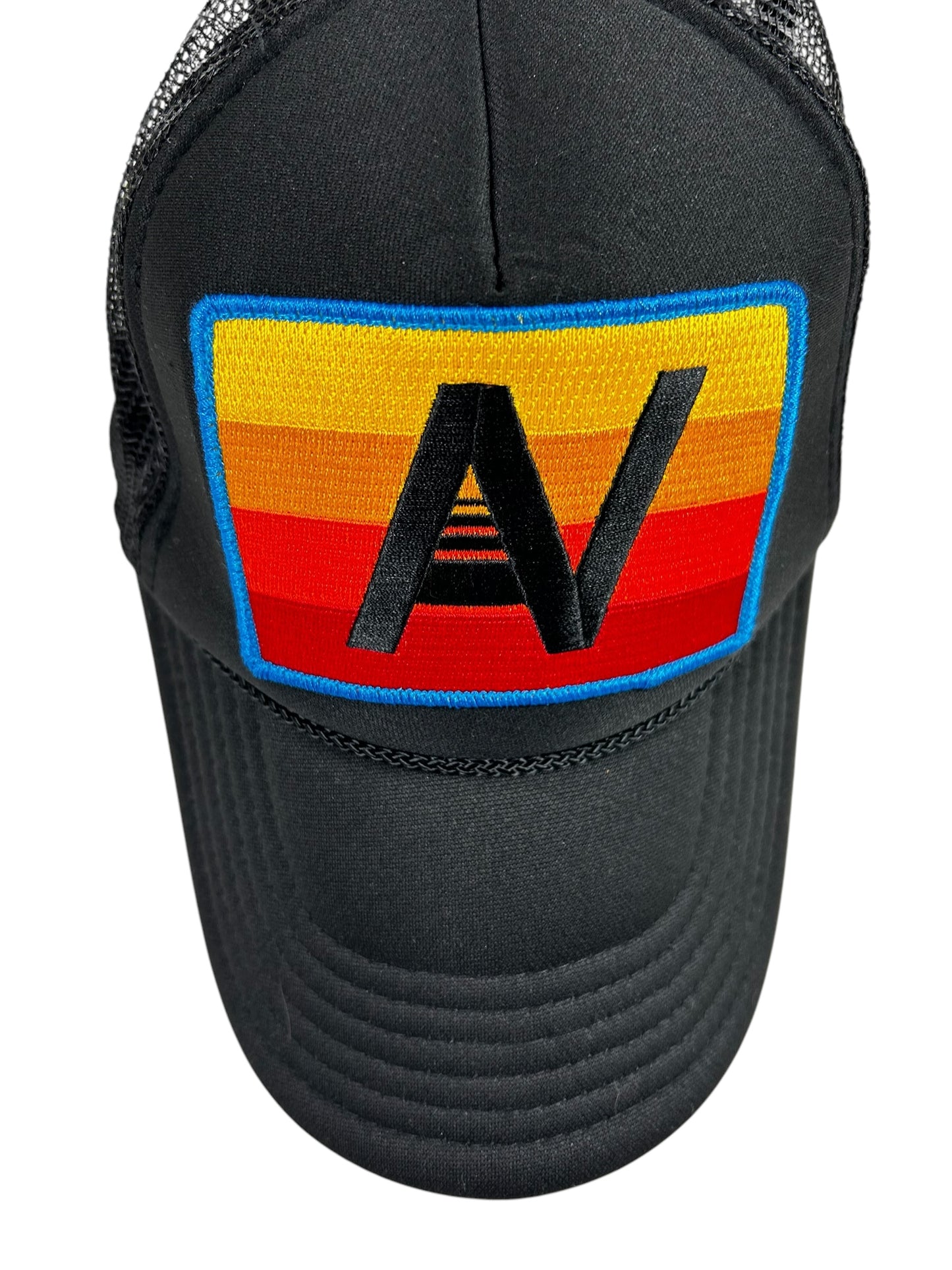 Aviator Nation LOGO RAINBOW VINTAGE TRUCKER HAT- Black