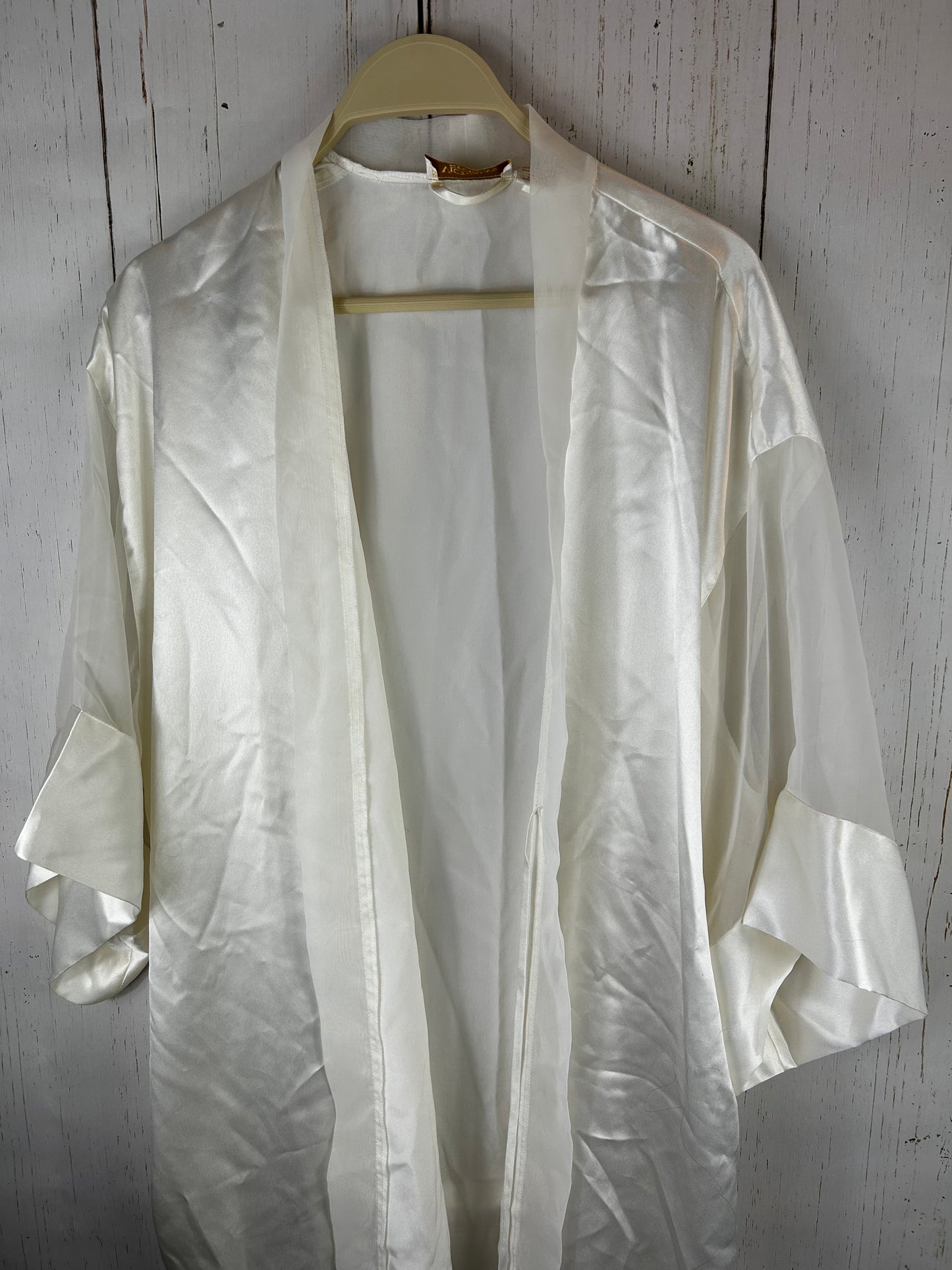 Vintage Victoria's Secret Ivory Satin Kimono Robe