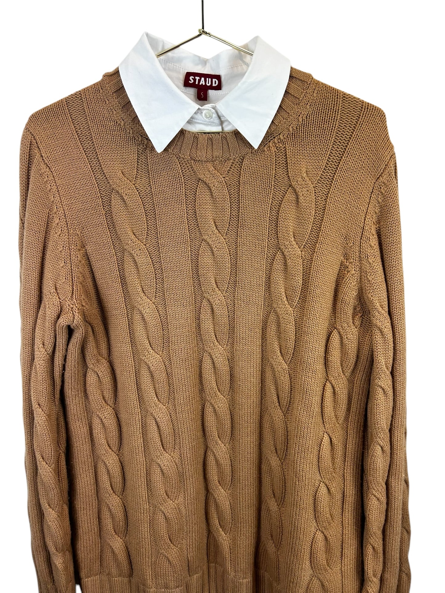 STAUD Aldrin Mixed Media Long Sleeve Sweater Dress