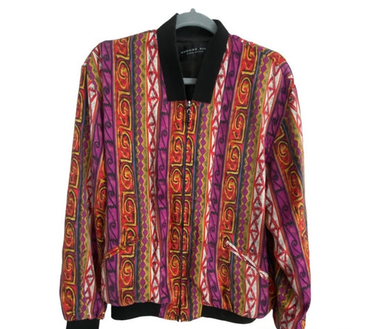 August Silk retro bomber jacket EUC SIZE SMALL