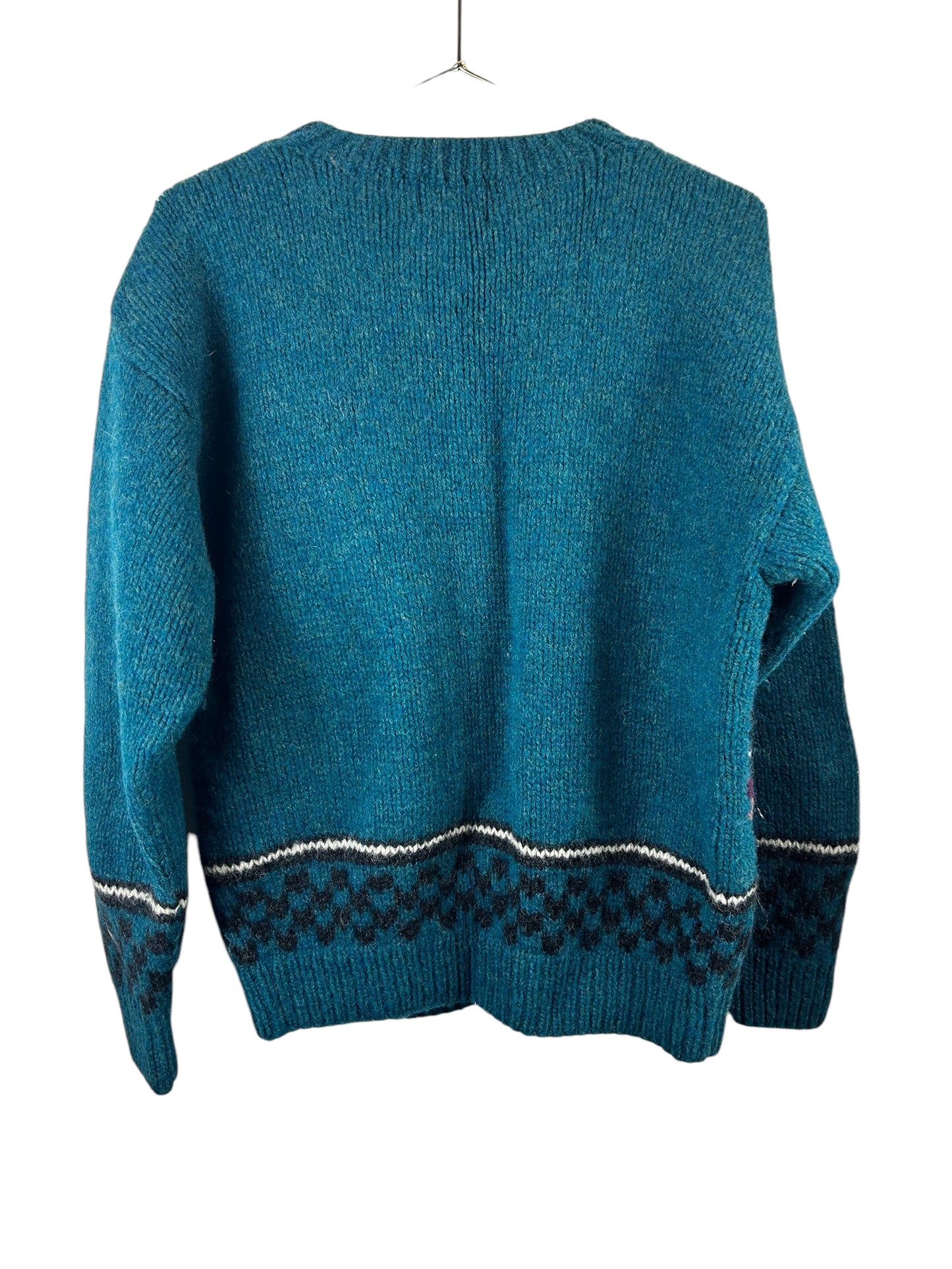 Vintage 80's Woolrich Sheep Wool Cardigan Preppy Lady Diana Sweater M