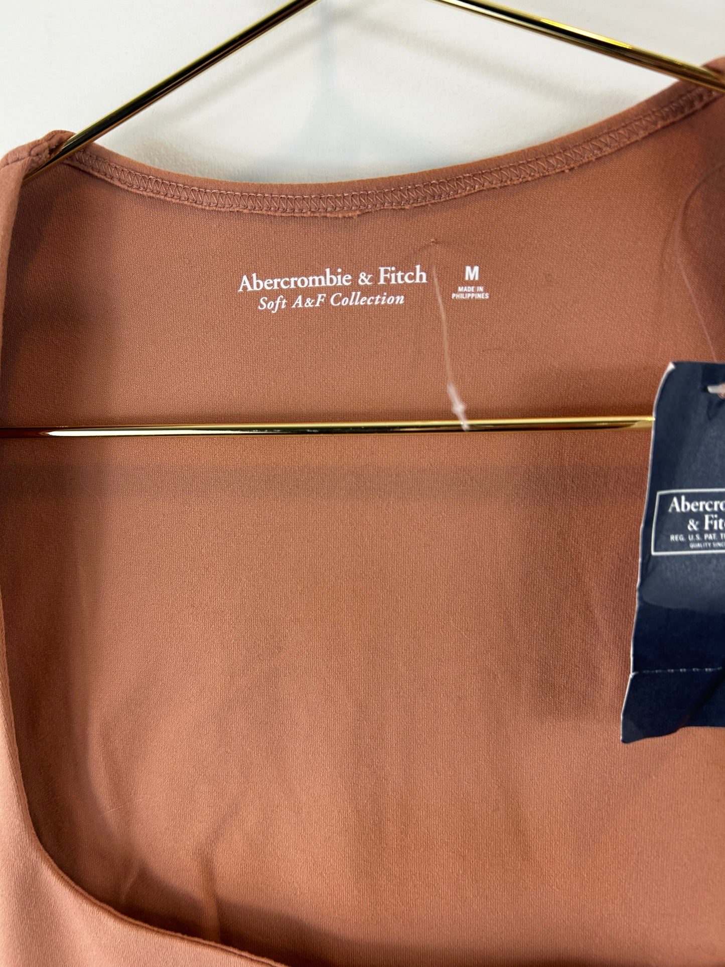 Abercrombie Long-Sleeve Double-Layered Seamless Fabric Squareneck Bodysuit