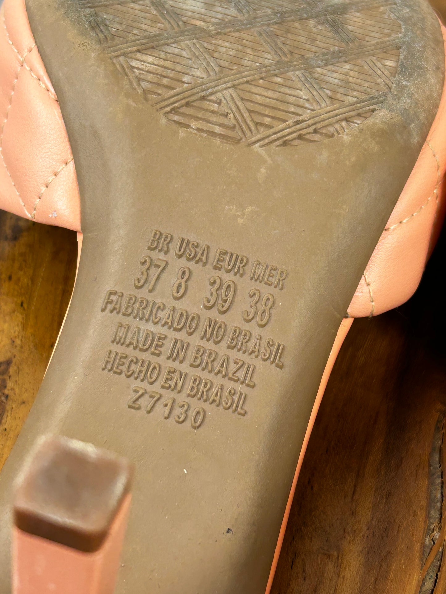 Dakota womens peach clog heel shoes- size 8