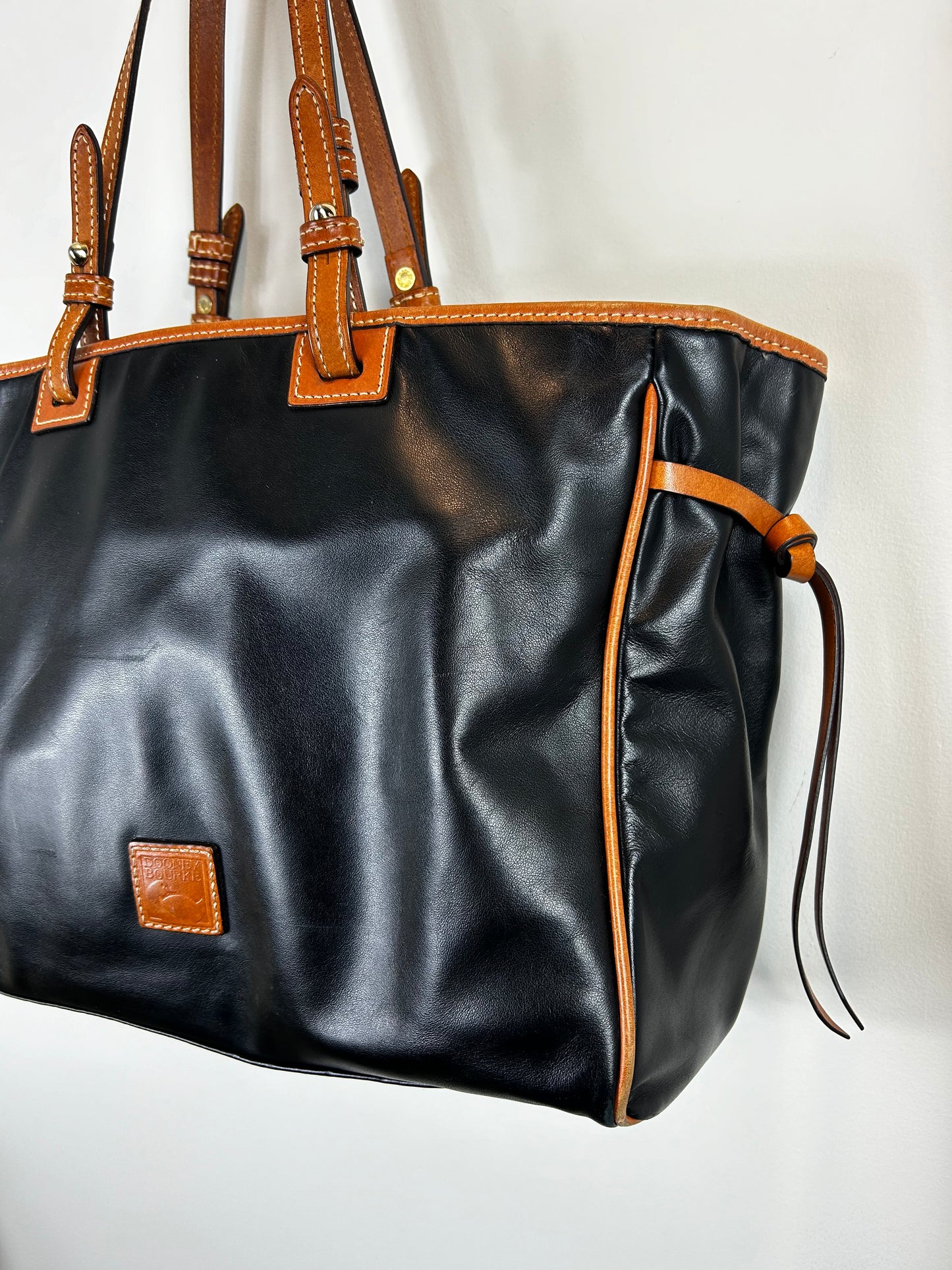 Dooney & Bourke Colette Smooth Black Leather Women Handbag Large Tote Purse