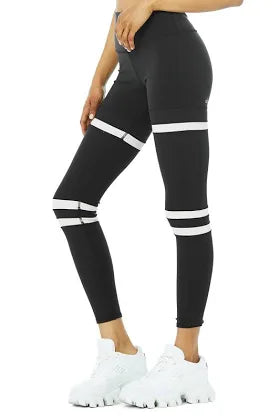 Alo Yoga High-Waist Legit womens leggings Black/Bone color.