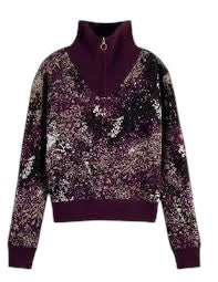 Scotch & Soda Half-Zip Jacquard Sweater new size small