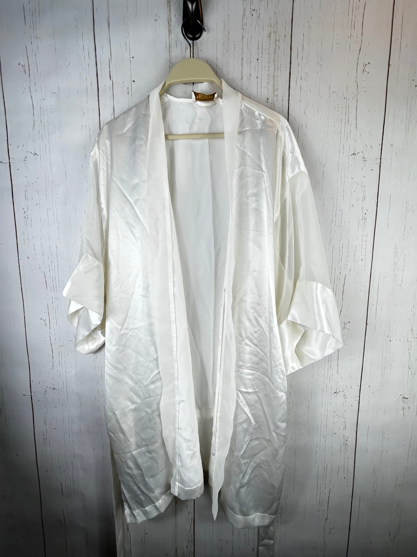 Vintage Victoria's Secret Ivory Satin Kimono Robe
