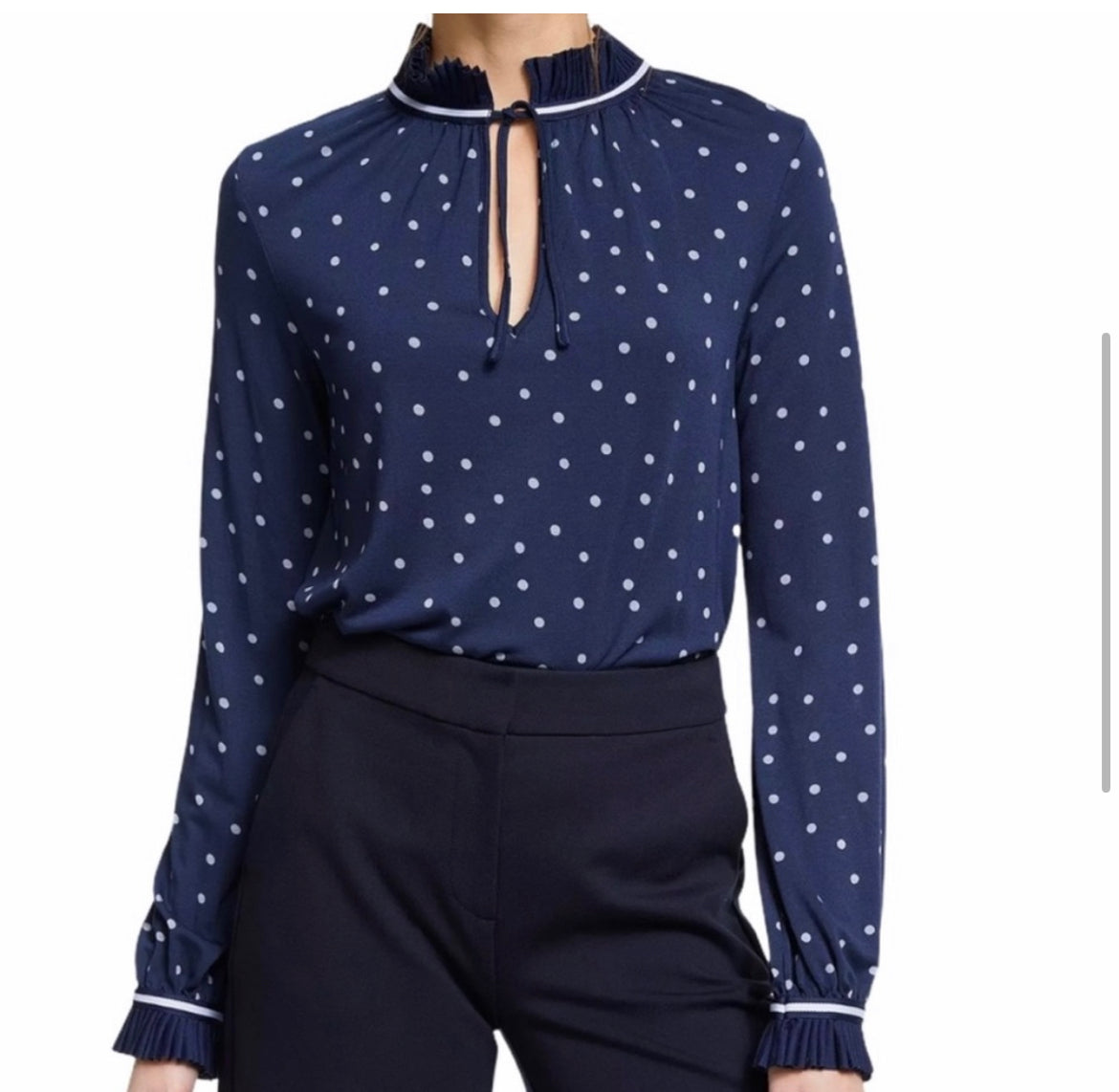 Boden Bronwyn Jersey Polka Dot Blouse