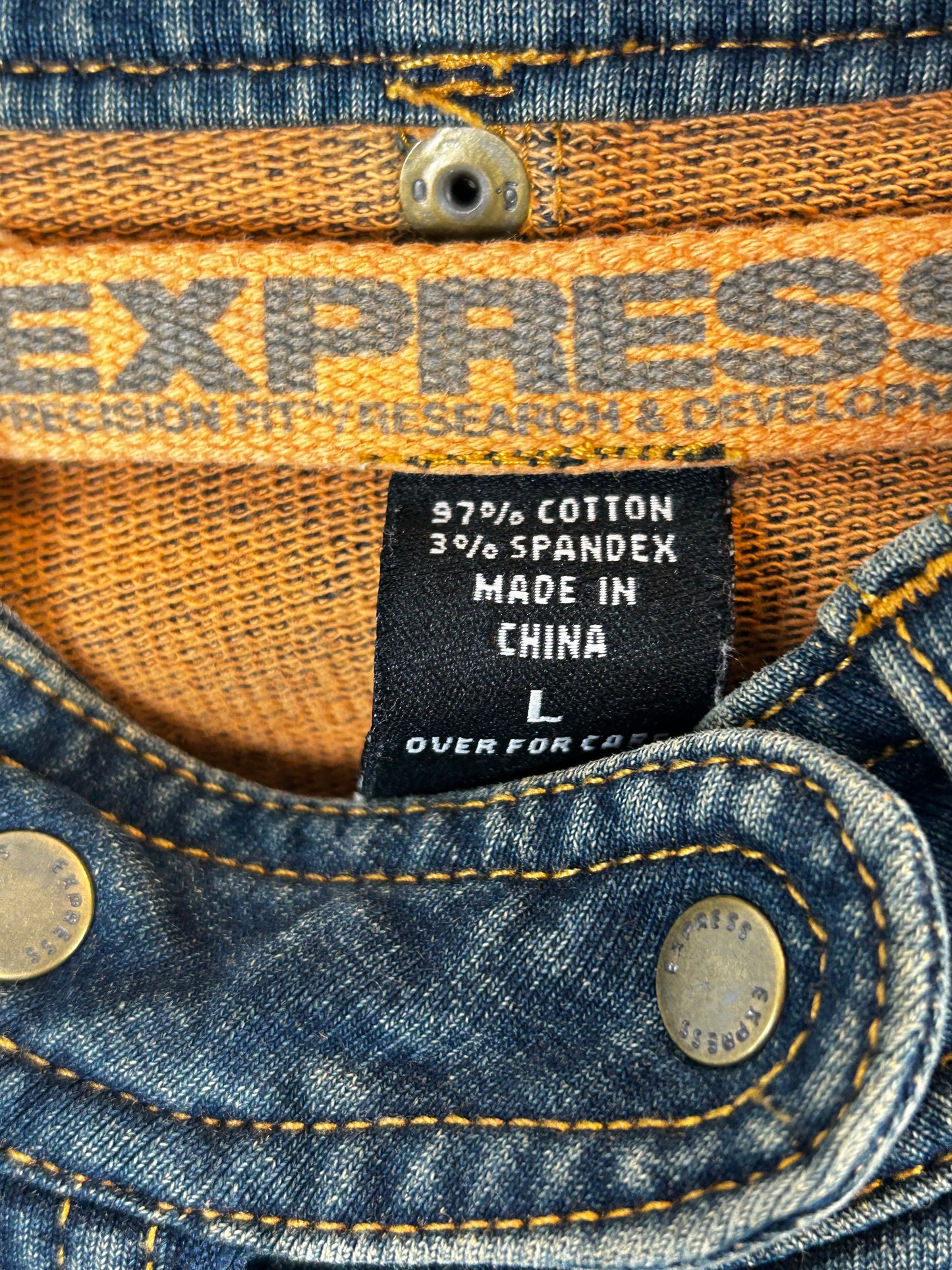 Express Vintage Womens Denim Moto Jean Jacket