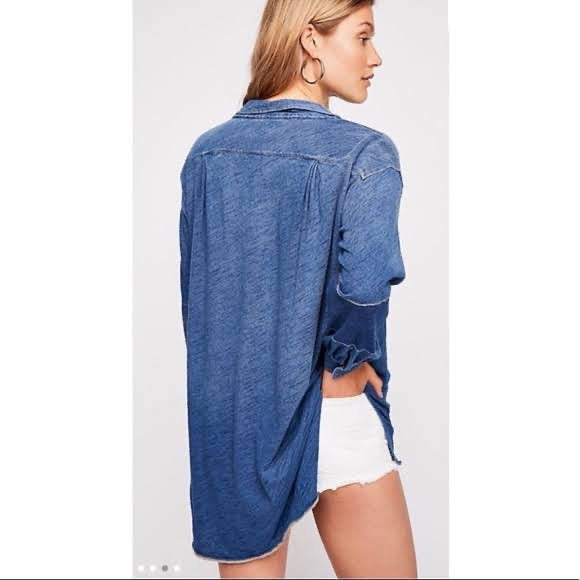 Free People We the Free Love This Henley Chambray Tunic