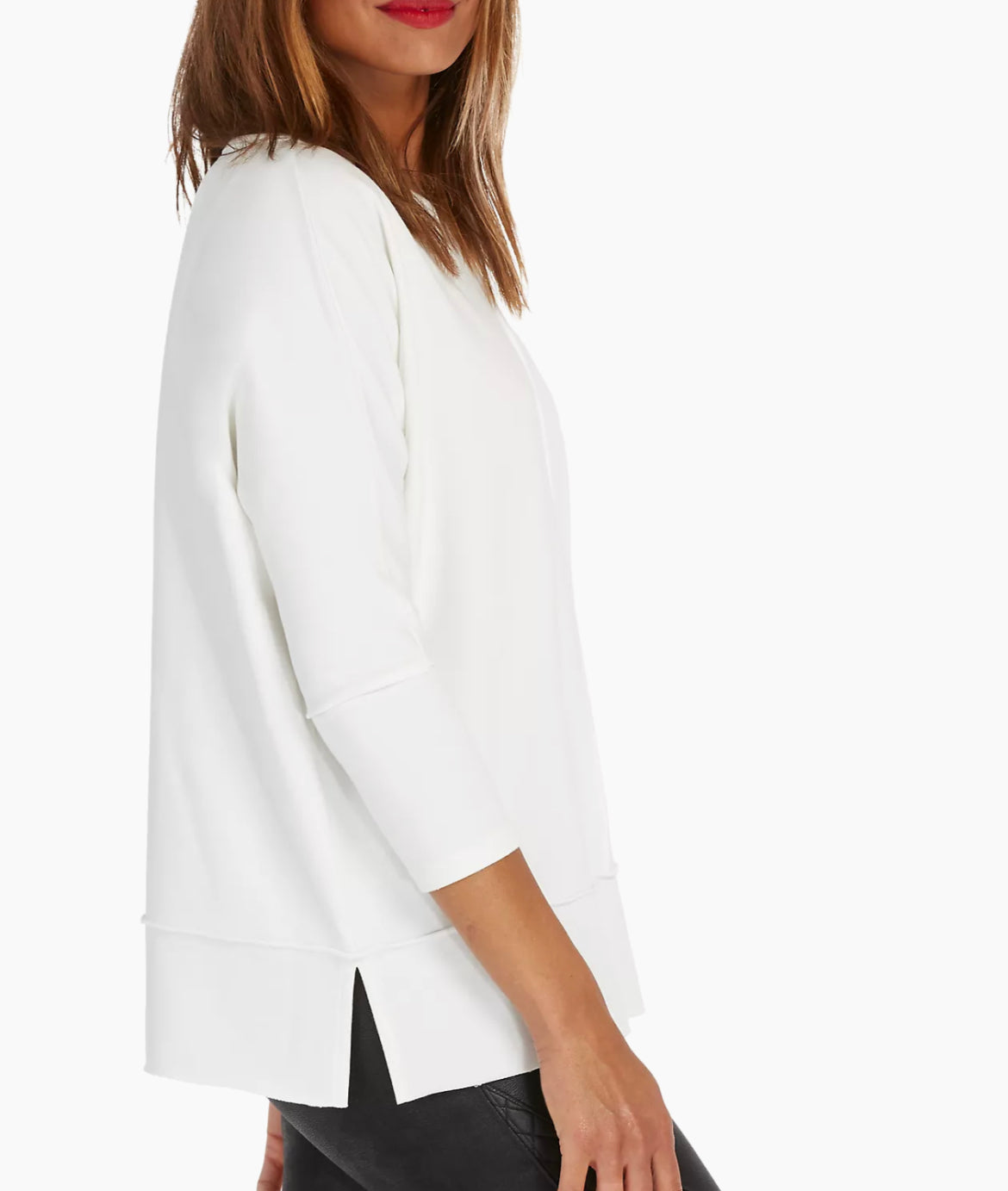 Spanx Perfect Length Dolman Sweatshirt-Powder