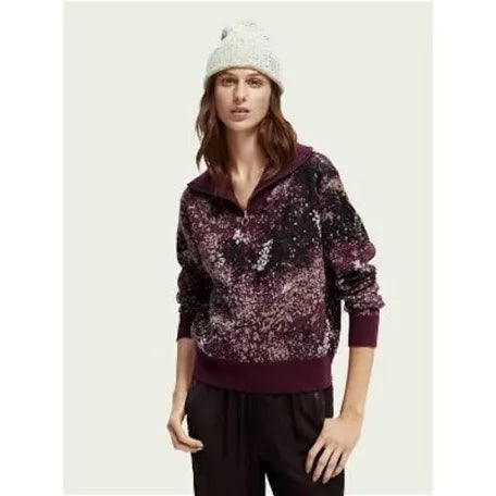 Scotch & Soda Half-Zip Jacquard Sweater new size small