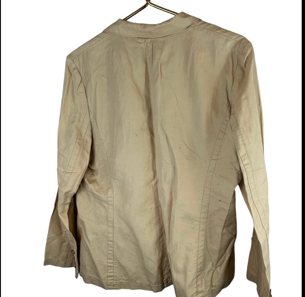 RALPH LAUREN Vintage Beige Cotton / Linen Jacket Women's Size 14P