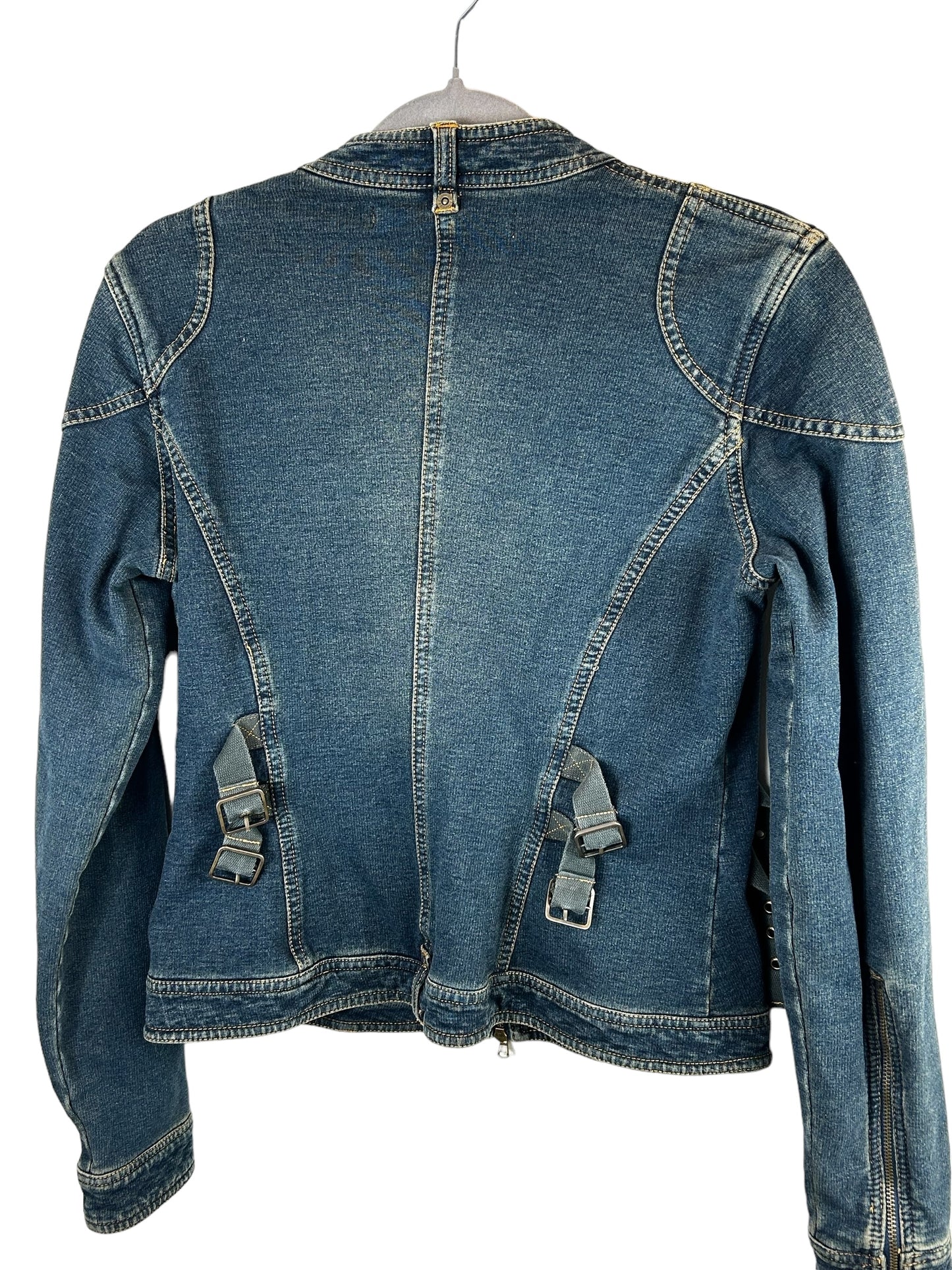 Express Vintage Womens Denim Moto Jean Jacket