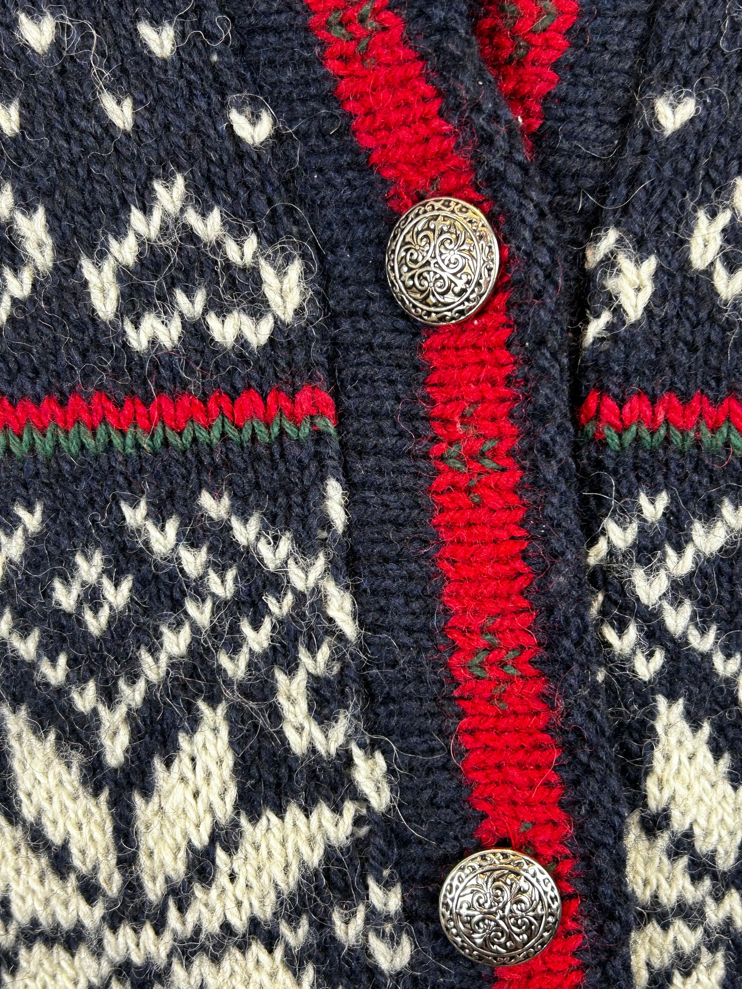 L.L. Bean vintage Cardigan XL 80s Nordic Fair Isle USA Made Winter Ski