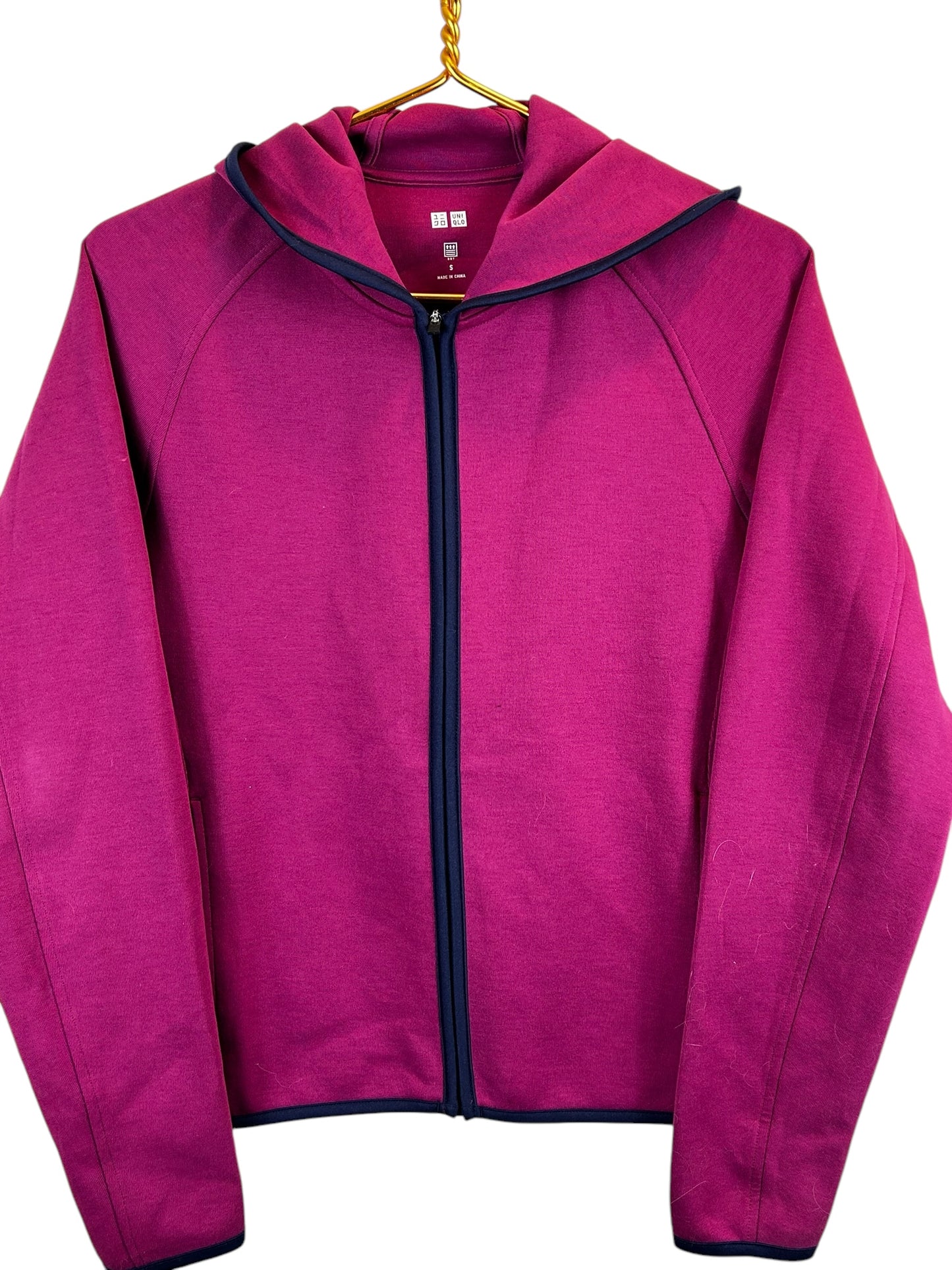 Uniqlo Fuschia Pink Full Zip Up Athleisure Hoodie