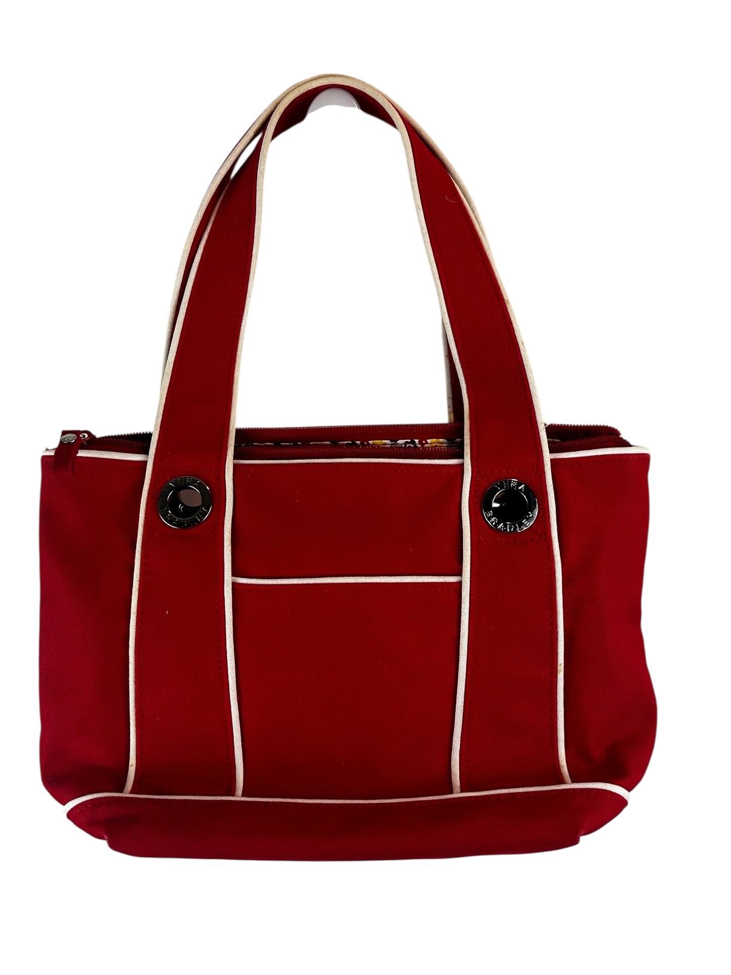 Vera Bradley Red nautical tote W/ white piping