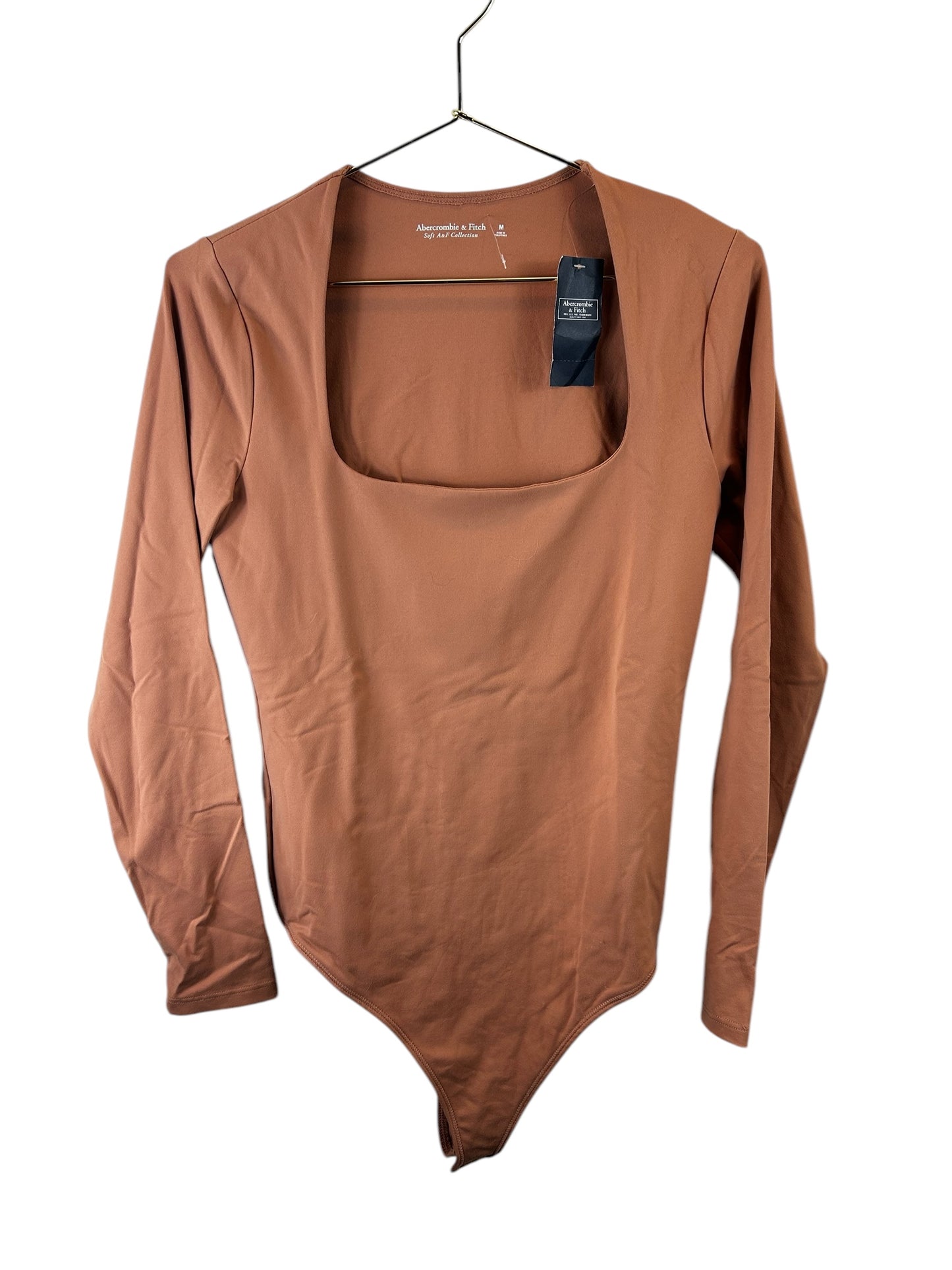 Abercrombie Long-Sleeve Double-Layered Seamless Fabric Squareneck Bodysuit