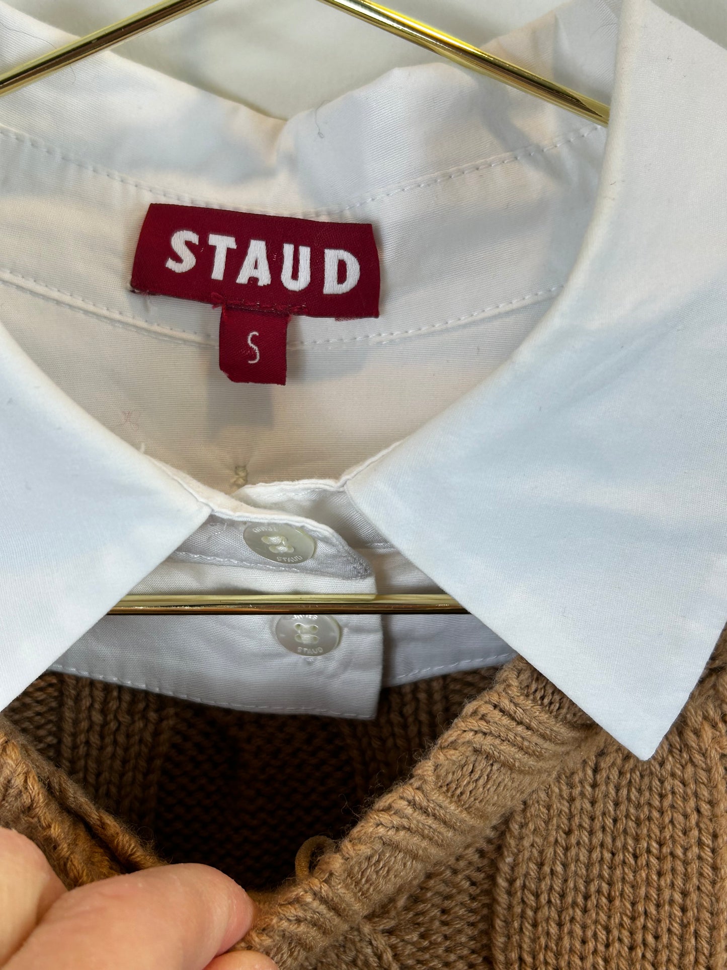 STAUD Aldrin Mixed Media Long Sleeve Sweater Dress