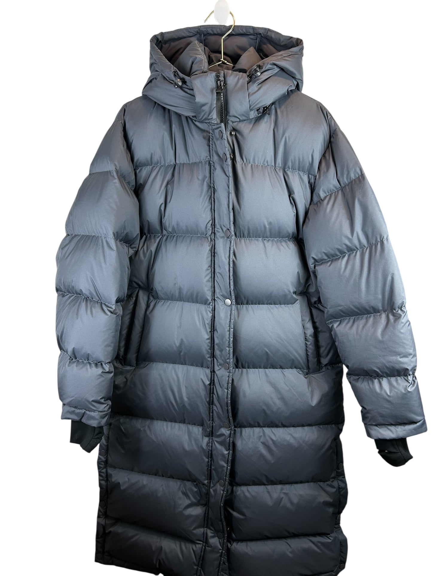 Quince NEW Long dark grey responsible down Puffer Coat