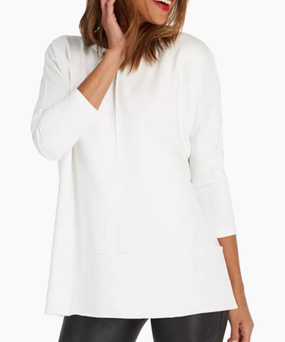 Spanx Perfect Length Dolman Sweatshirt-Powder