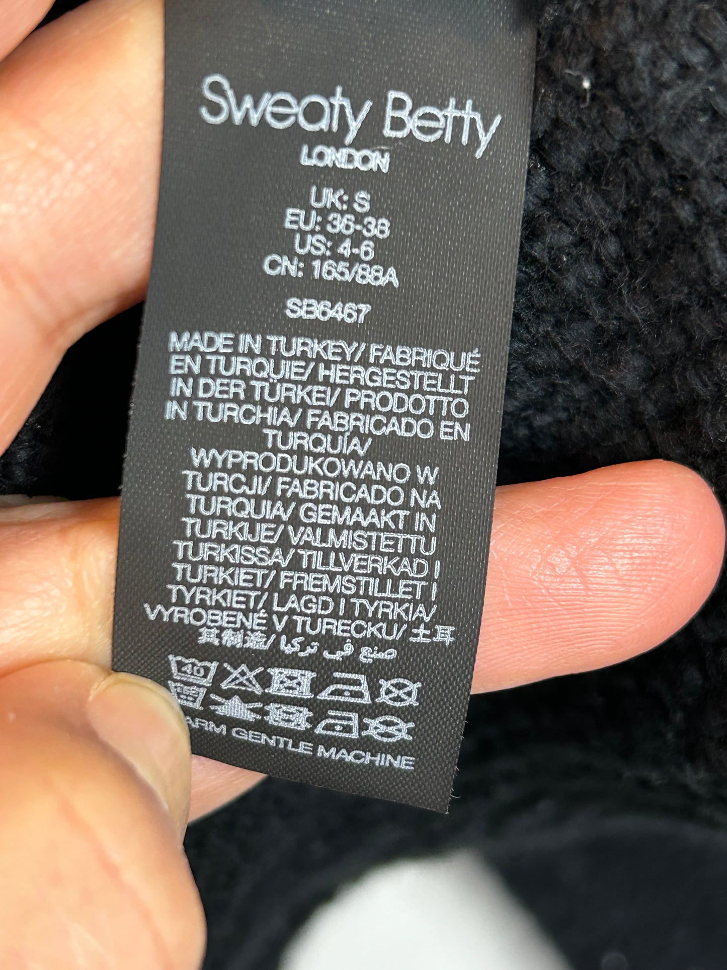 Sweaty Betty Black Restful Boucle Zip Through Sweatshirt - Women's