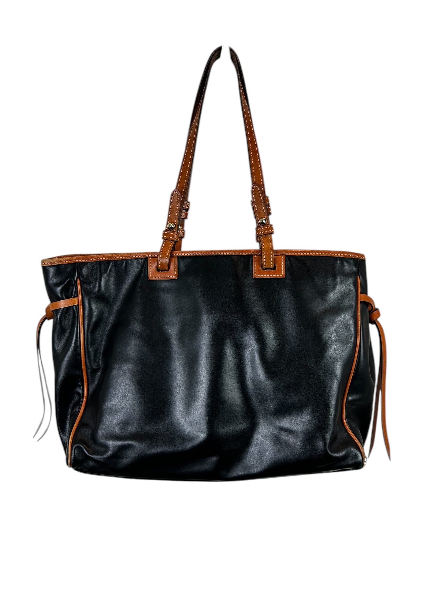 Dooney & Bourke Colette Smooth Black Leather Women Handbag Large Tote Purse