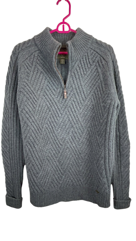 Timberland grey merino wool half zip pullover sweater