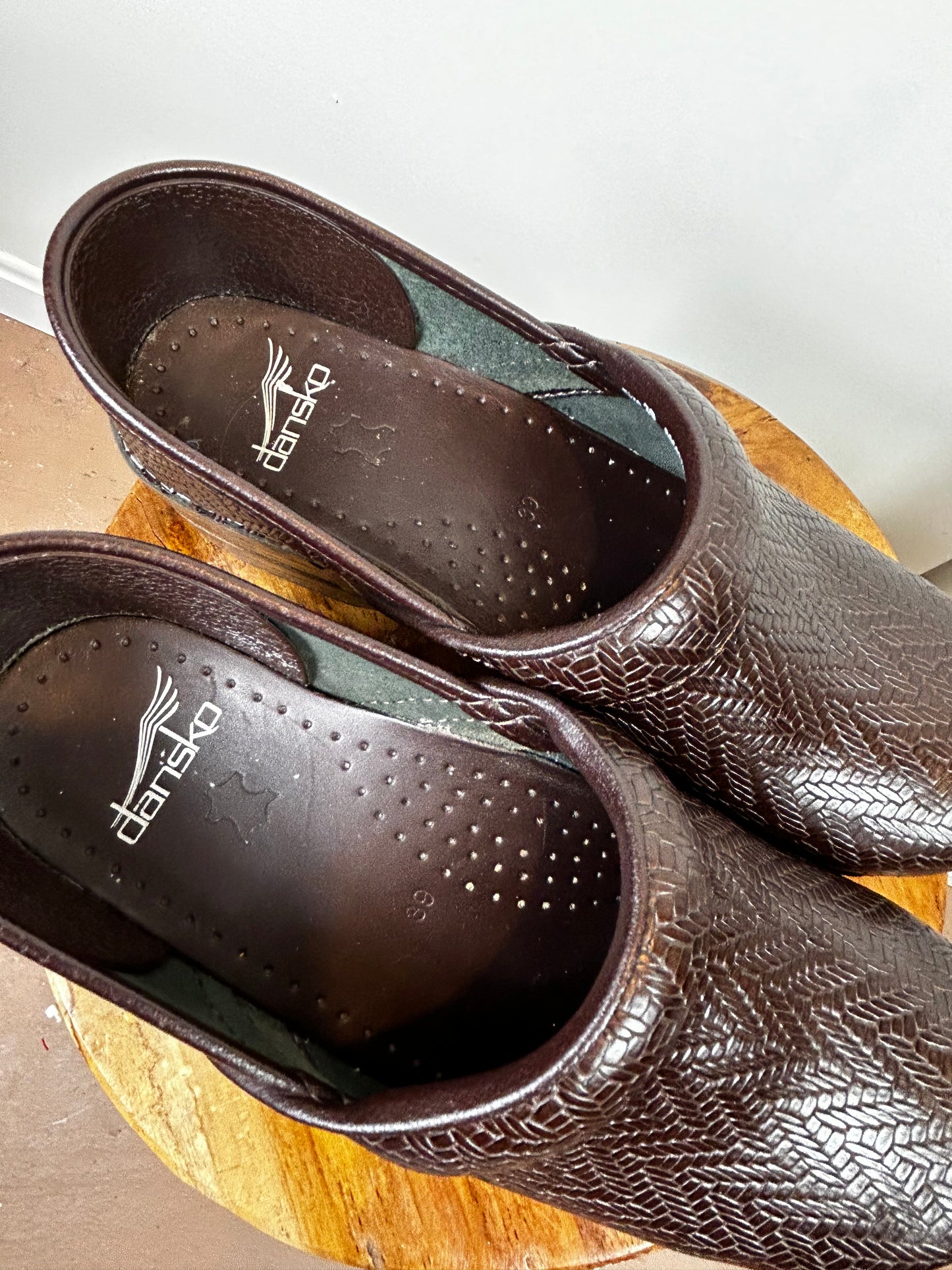 Dansko geometric clog in brown
