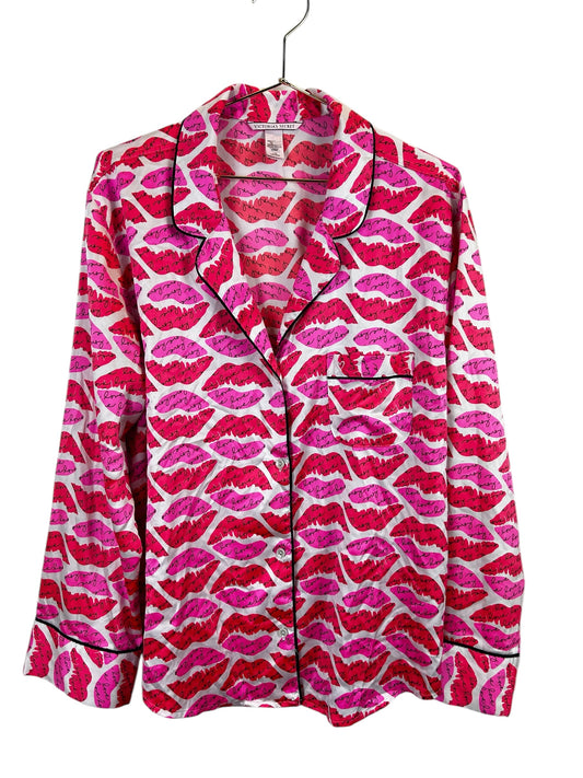 Victoria's Secret Vintage Satin 💋 Lips pajama set Long Sleeve top and pants