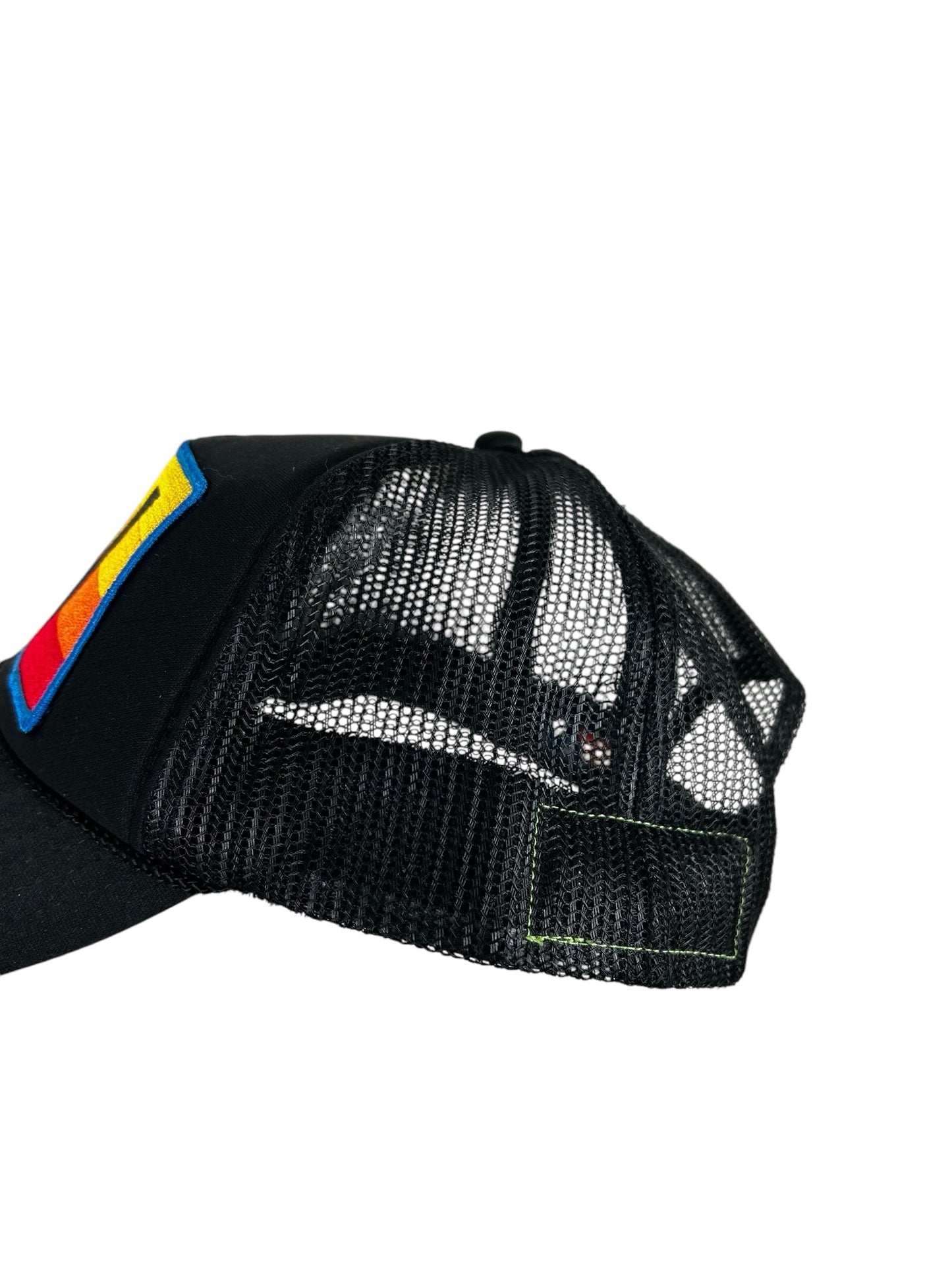 Aviator Nation LOGO RAINBOW VINTAGE TRUCKER HAT- Black