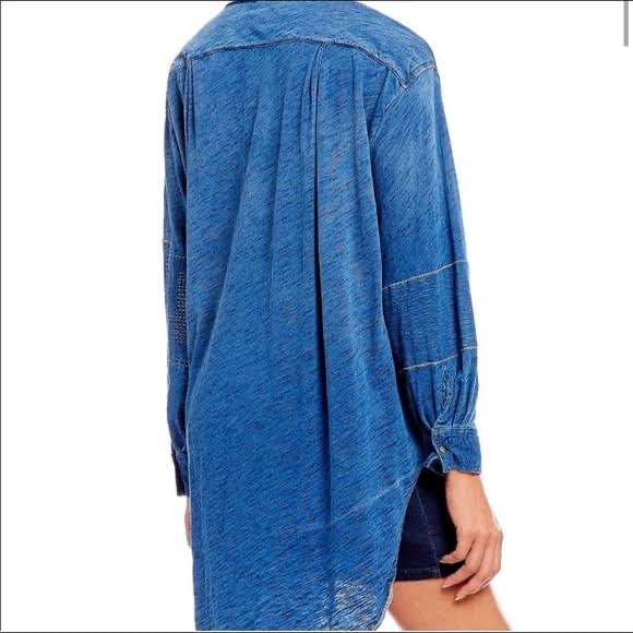 Free People We the Free Love This Henley Chambray Tunic
