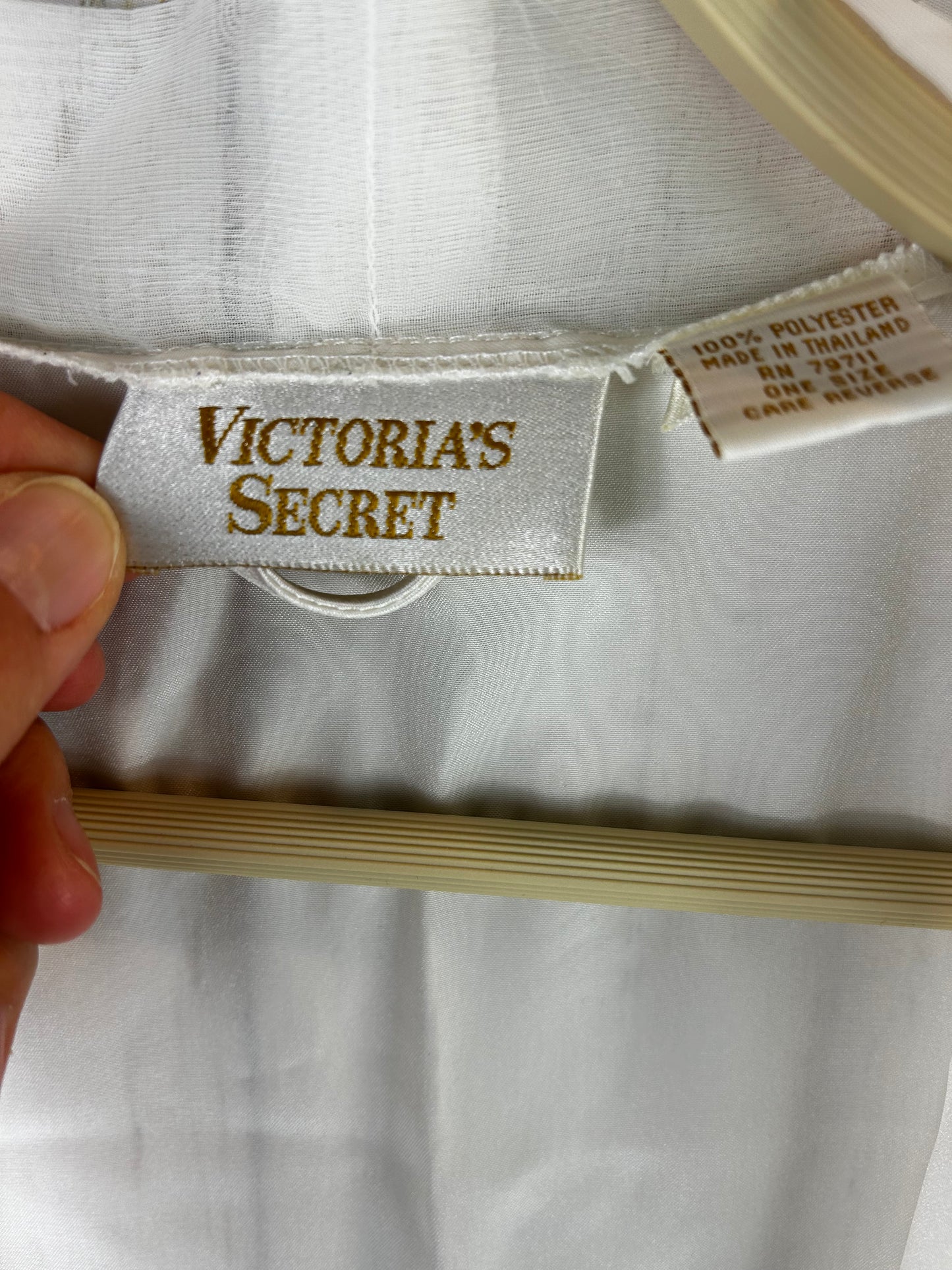 Vintage Victoria's Secret Ivory Satin Kimono Robe