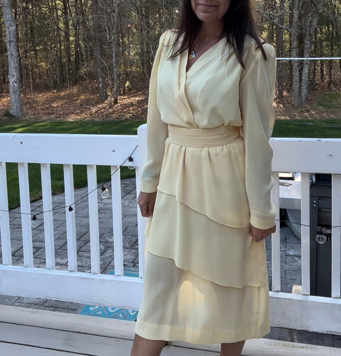 Vintage Leslie Fay Women's Yellow Dress