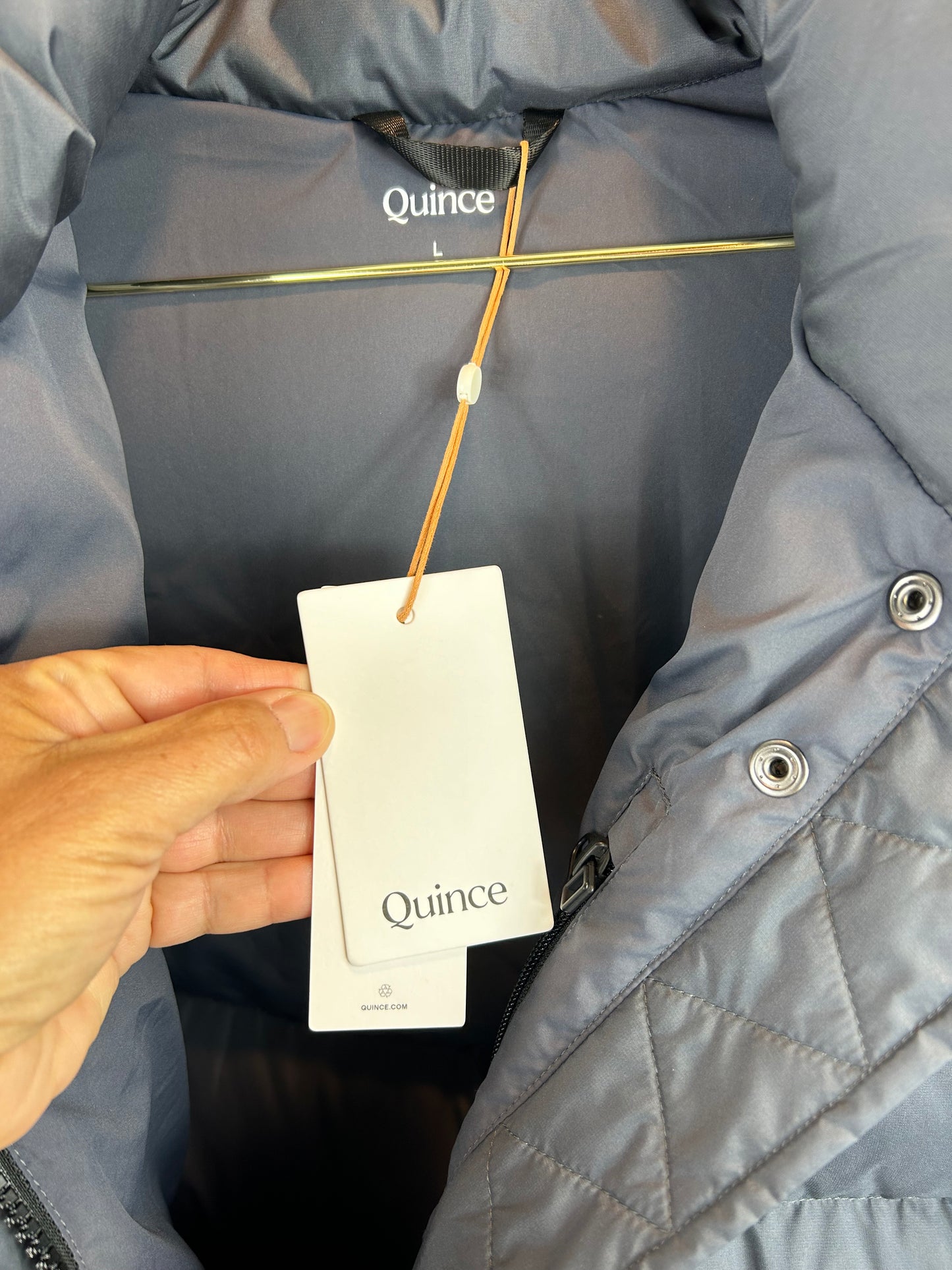Quince NEW Long dark grey responsible down Puffer Coat