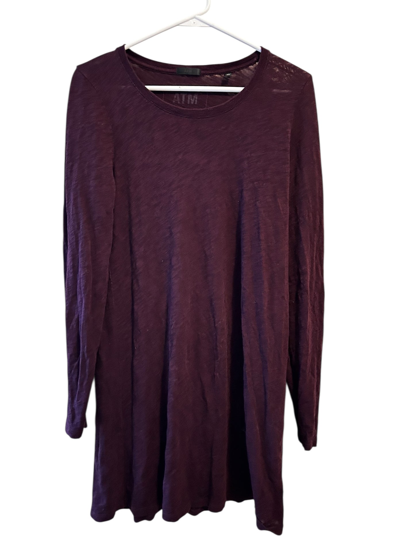 ATM Anthony Thomas Melillo Cotton Knit Dress Burgundy size medium